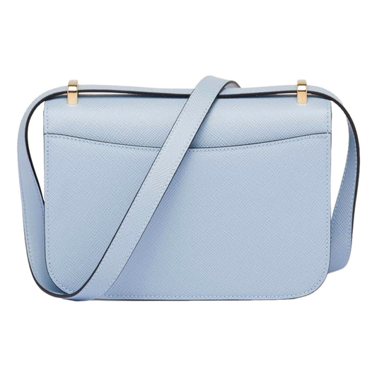 Prada Embleme Triangle Logo Saffiano Leather Bag - Celeste Blue - Shop Bags LLC
