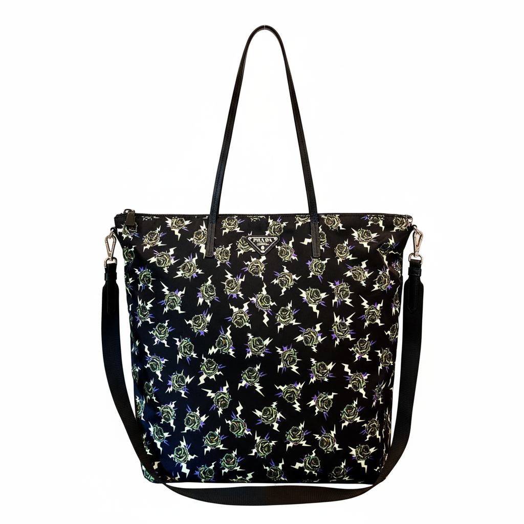 Prada Frankenstein Black Nylon Convertible Shopping Tote - Stylish & -   Shop Bags LLC