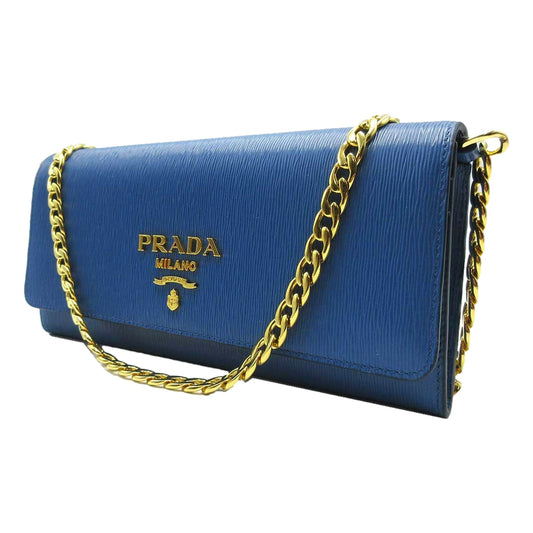 Prada Leather Chain Crossbody Wallet Clutch - Stylish & Versatile - Shop Bags LLC
