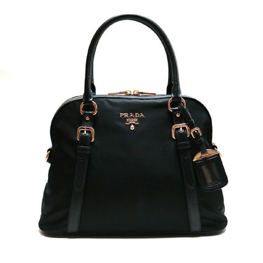 Prada Nylon & Saffiano Leather Satchel Bag - Elegant & Versatile - Shop Bags LLC
