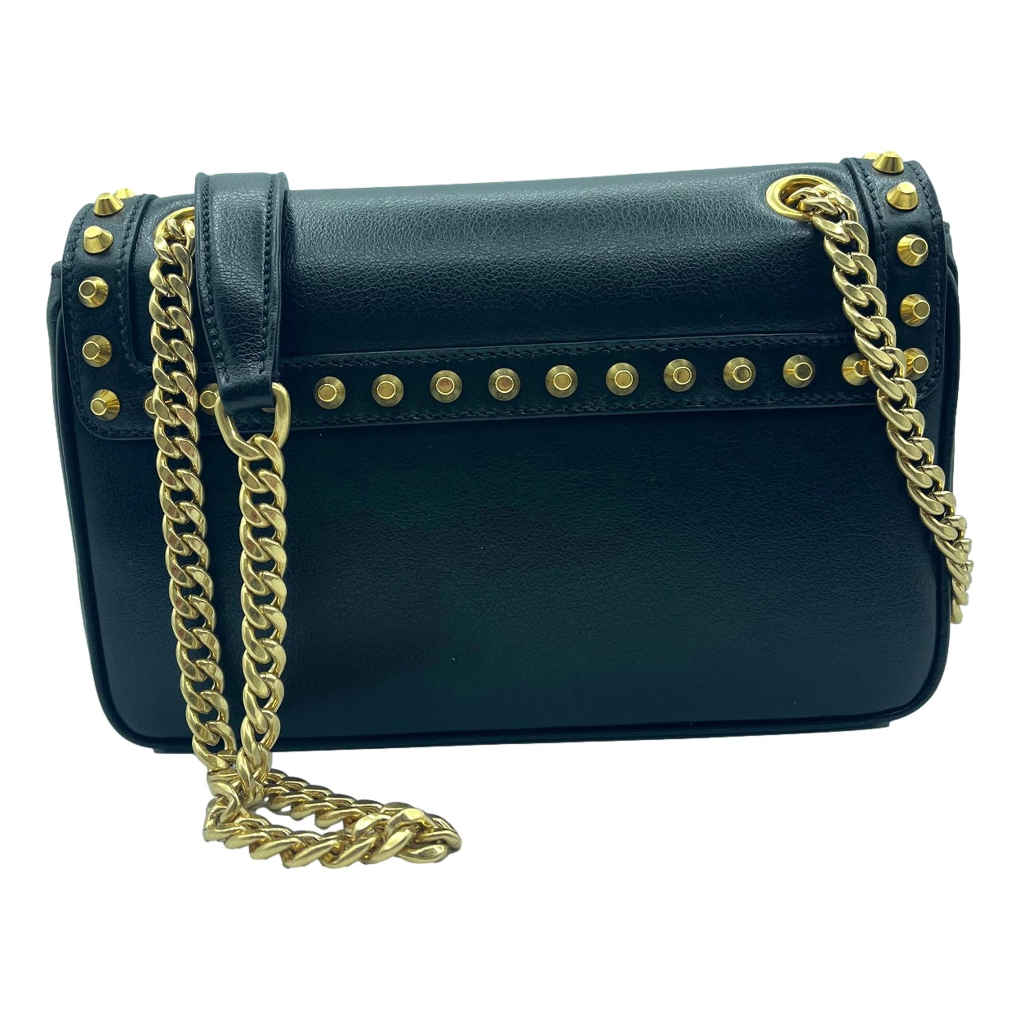 Prada Pattina Black Leather Studded Crossbody Bag - Luxury & Elegance -   Shop Bags LLC