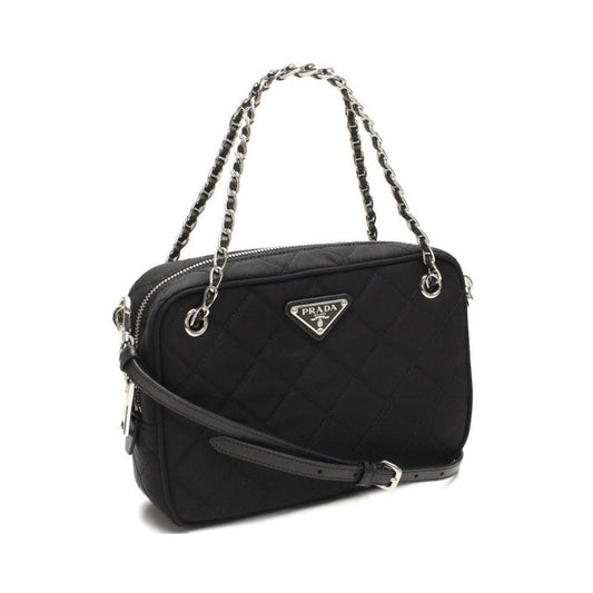 Prada Quilted Black Crossbody Bag - Trendy Nylon with Logo Charm - Shop Bags LLC