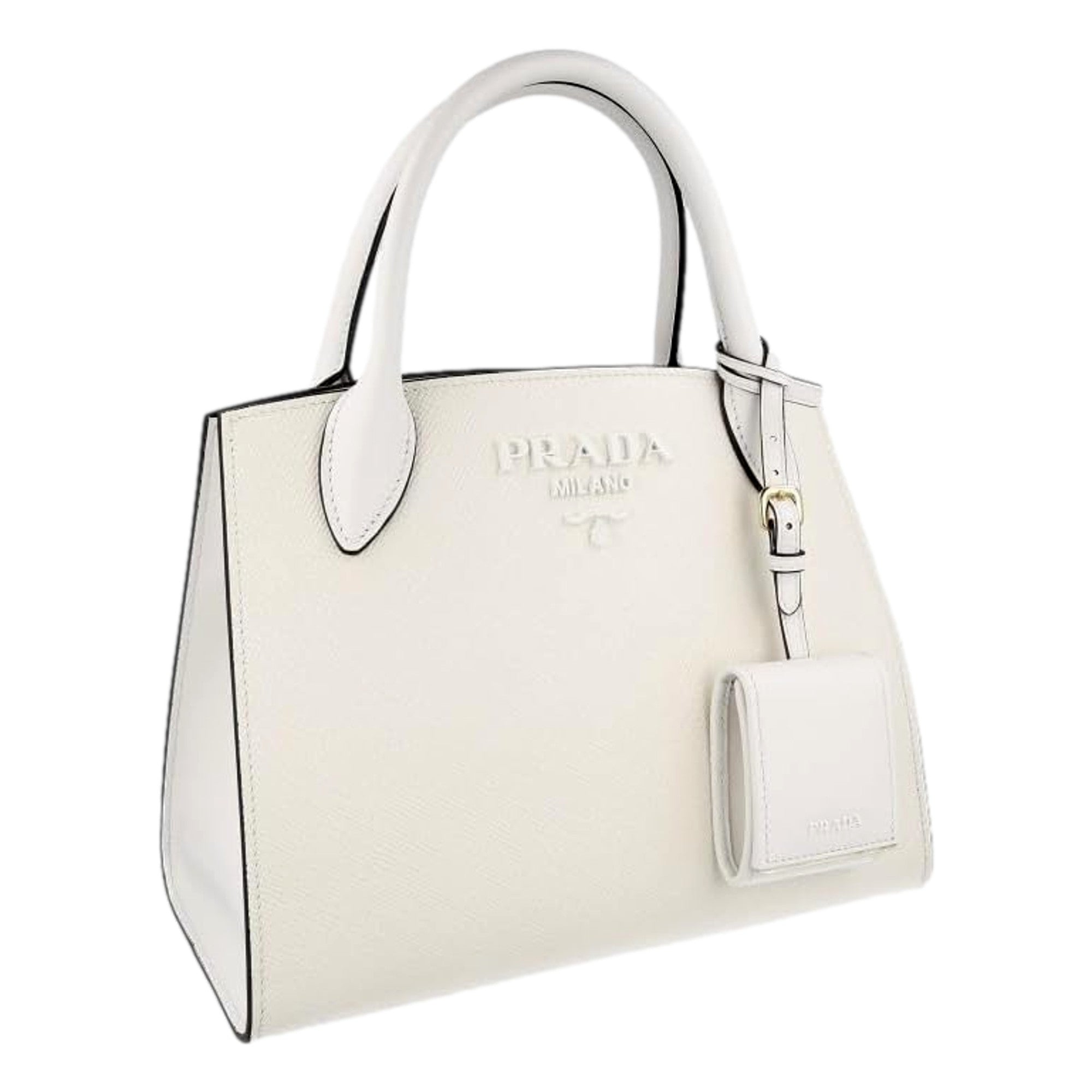 Prada Saffiano Leather White Handbag: Elegance & Luxury Redefined -   Shop Bags LLC