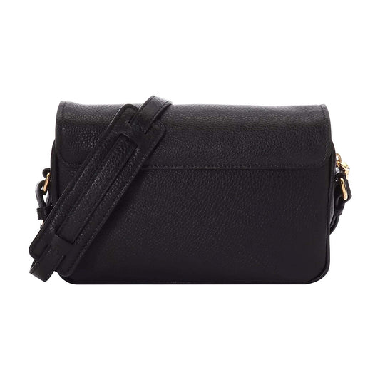 Prada Vitello Phenix Crossbody - Elegant Black Leather Flap Bag - Shop Bags LLC