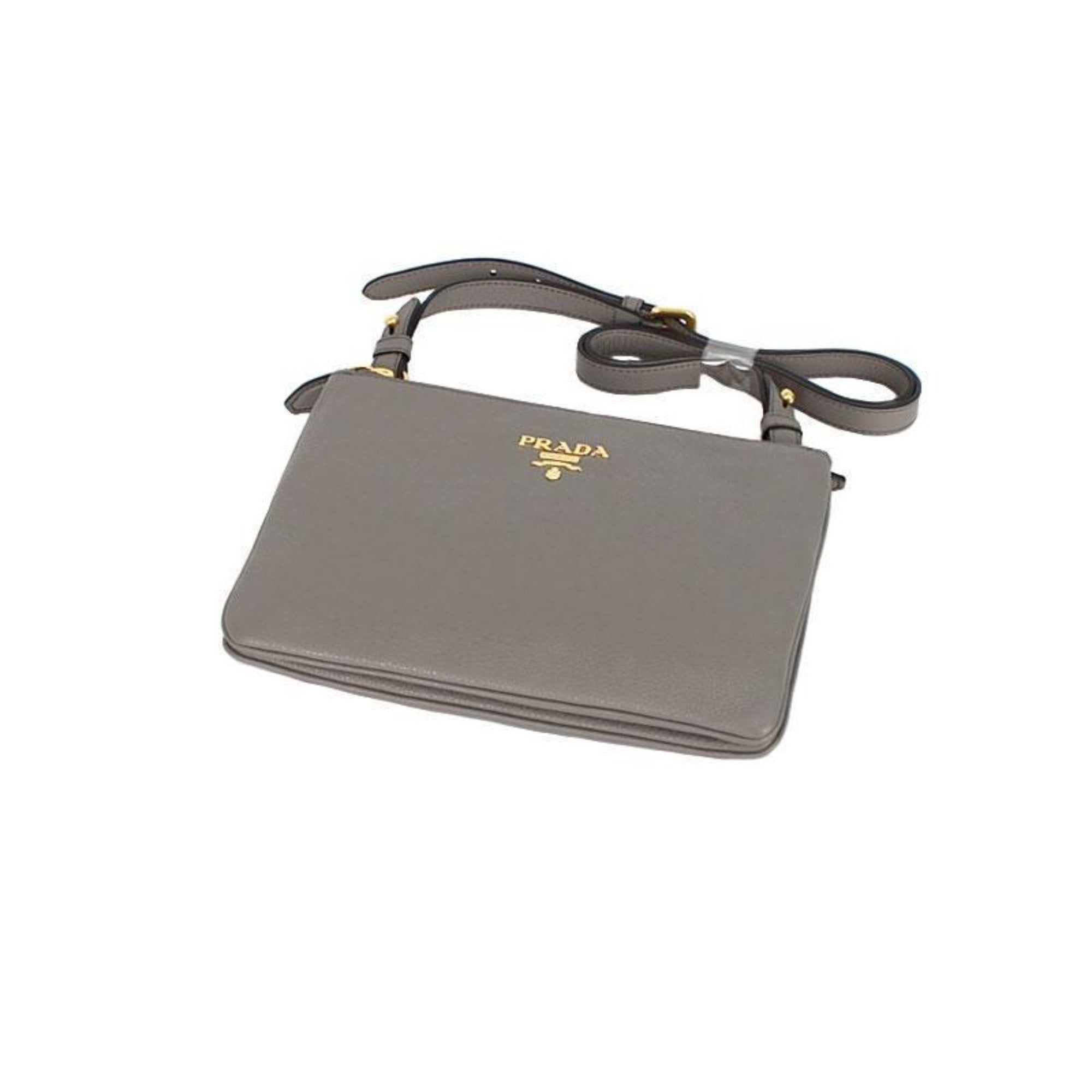 Prada Vitello Phenix Gray Crossbody - Chic Design, Ample Space -   Shop Bags LLC