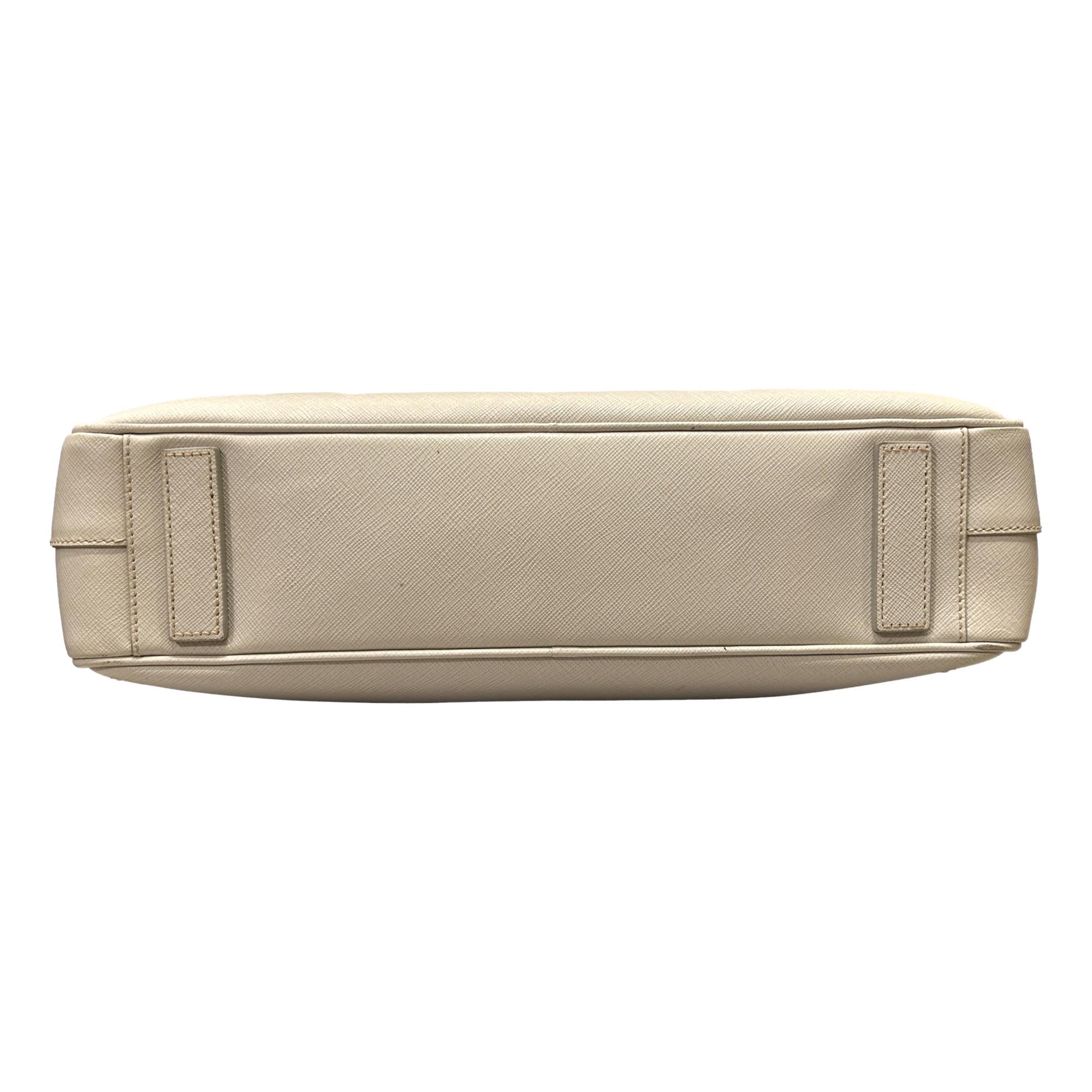 Prada’s Saffiano Leather Satchel in Ivory - Stylish & Practical Tote -   Shop Bags