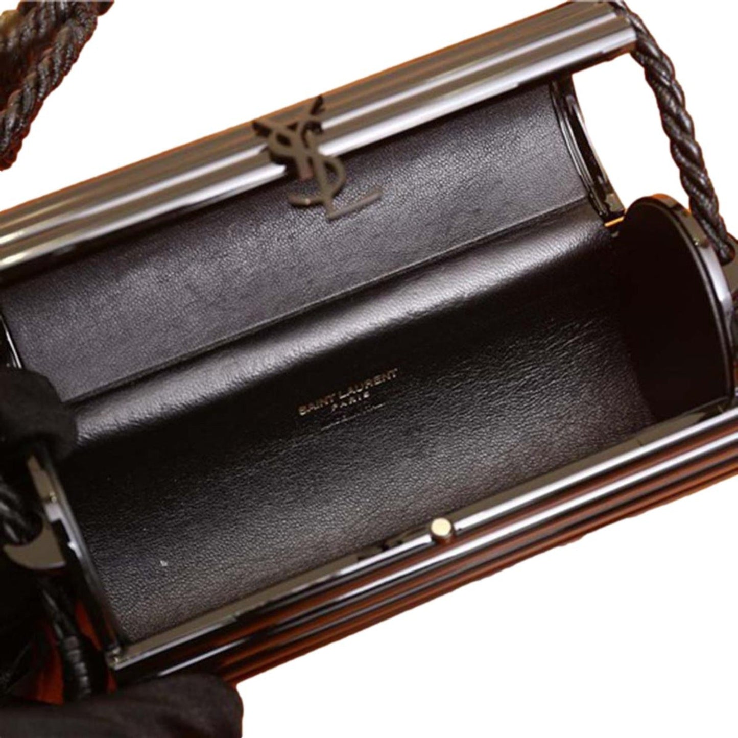 Saint Laurent Black Plexiglass Opium Box Bag - Luxury & Elegance - Shop Bags LLC