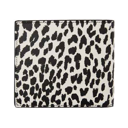 Saint Laurent Leather Bifold Wallet - BabyCat Leopard Print - Shop Bags LLC