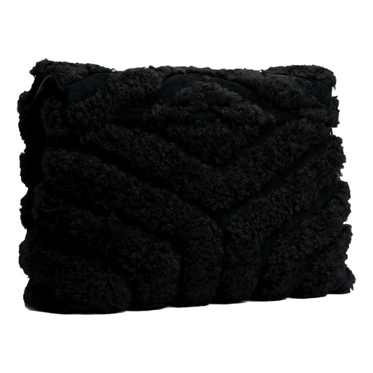Saint Laurent Shoulder Bag - Loulou Black Shearling, Elegant Black Bag - Shop Bags LLC