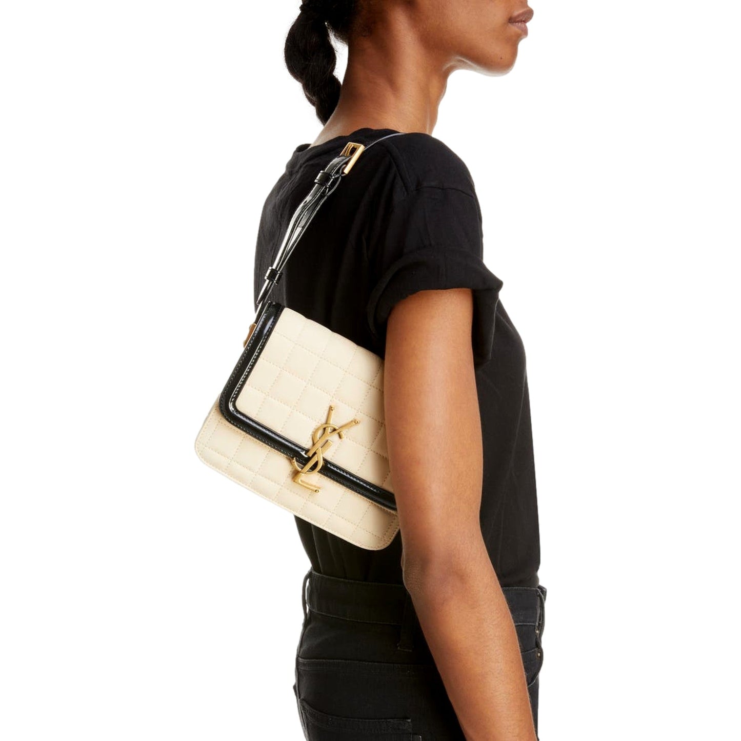 Saint Laurent Solferino Shoulder Bag - Luxury Quilted Suede Elegance - Shop Bags LLC