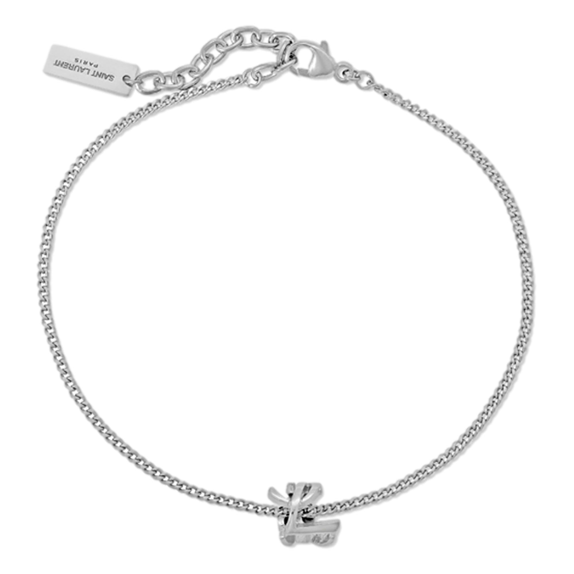 Silver Bracelet from Saint Laurent: Iconic YSL Charm & Adjustable Fit -   Shop Bags