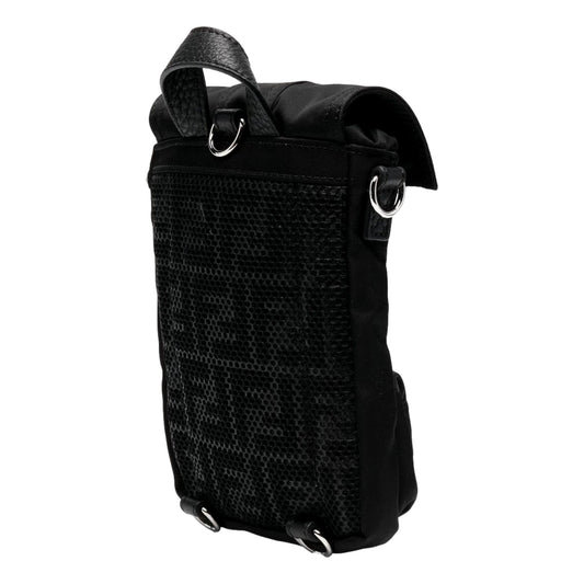 Stylish & Sustainable Small Fendi Backpack - Black Nylon Elegance - Shop Bags