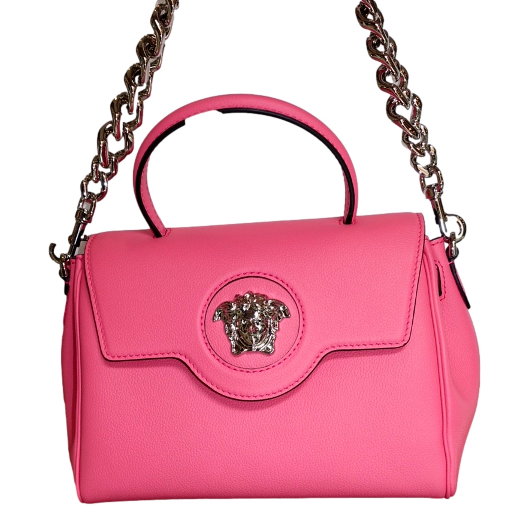 Top Handle Bag: Flamingo Pink Handbag - Versace Luxury Statement -   Shop Bags LLC