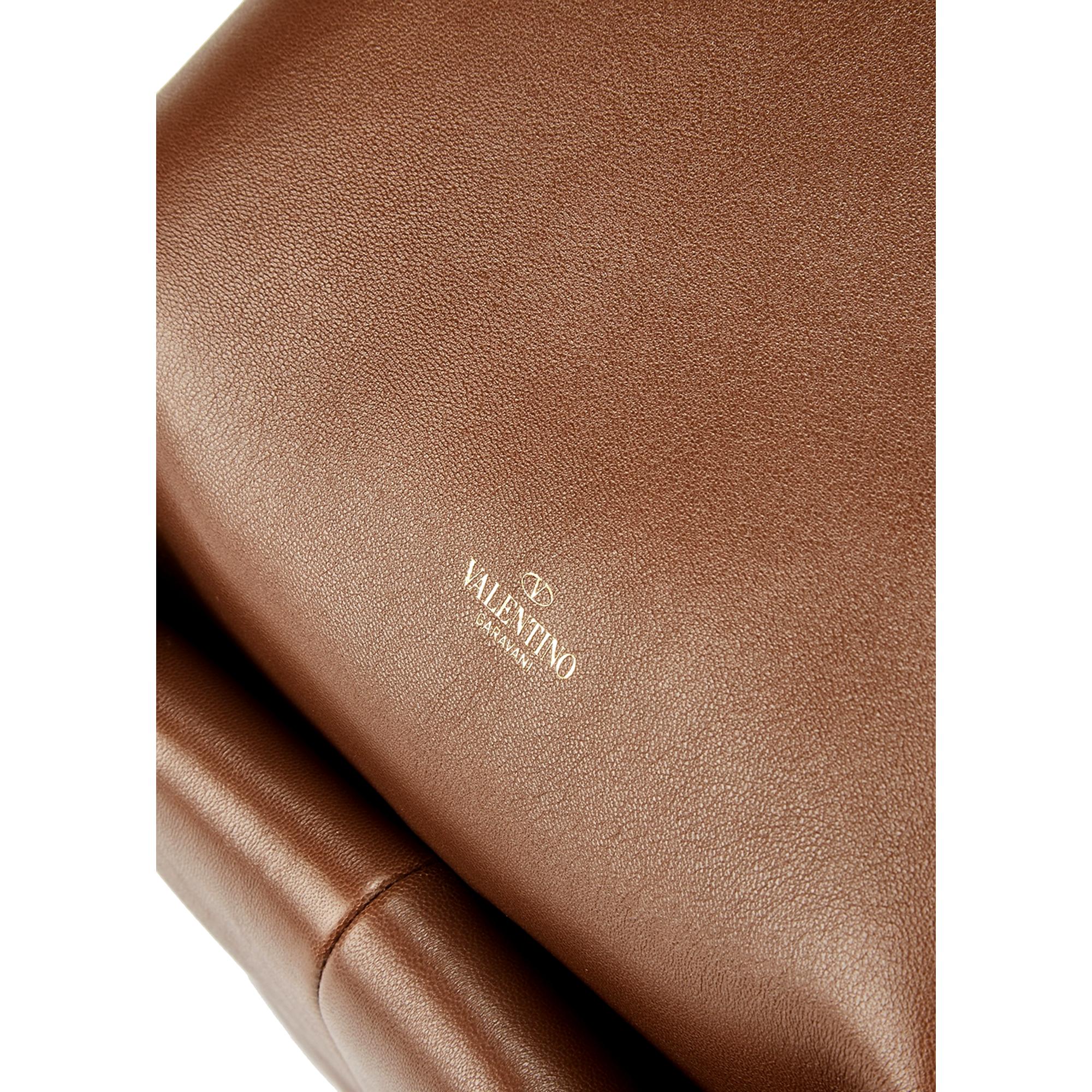 Valentino Garavani Roman Stud Brown Leather Hobo Bag - Luxury & Style -   Shop Bags LLC