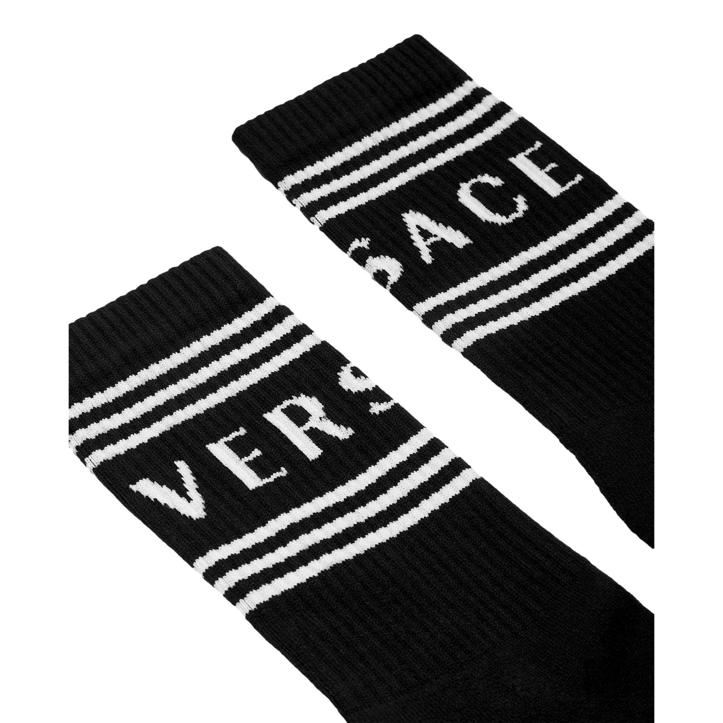 Versace Black White 90s Style Vintage Logo Tube Socks Small - Shop - Shop Bags LLC
