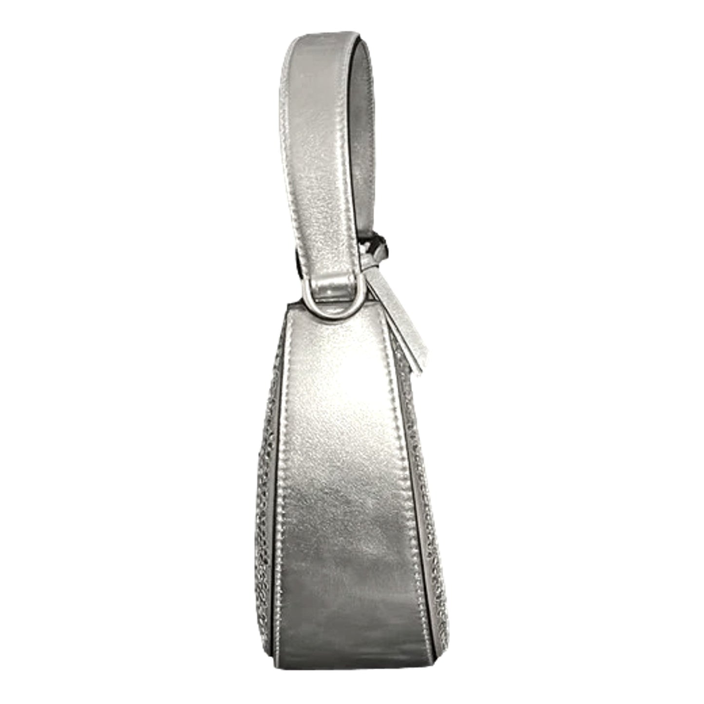 Versace La Medusa Crystal Half Moon Hobo Bag: Chic Silver Elegance - Shop Bags