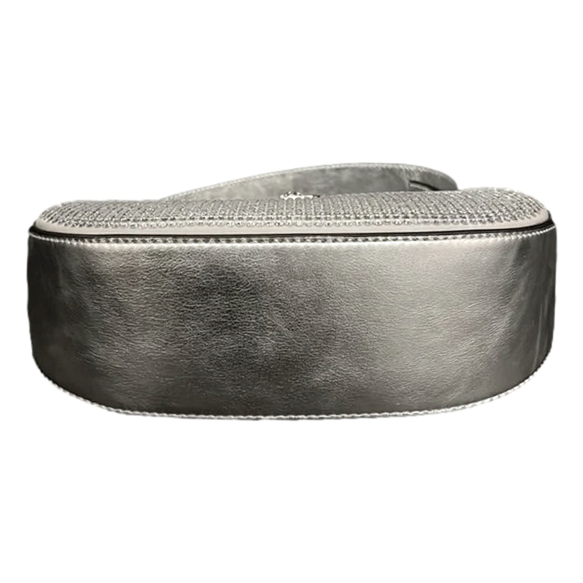 Versace La Medusa Crystal Half Moon Hobo Bag: Chic Silver Elegance -   Shop Bags