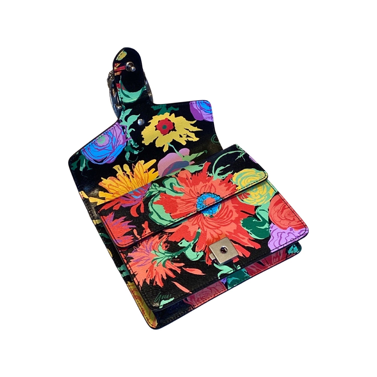 Vibrant Gucci x Ken Scott Small Shoulder Bag - Floral Print Magic -
