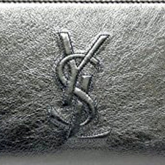 YSL Belle du Jour Wallet: Elegant Silver Leather & Perfect - Shop Bags LLC