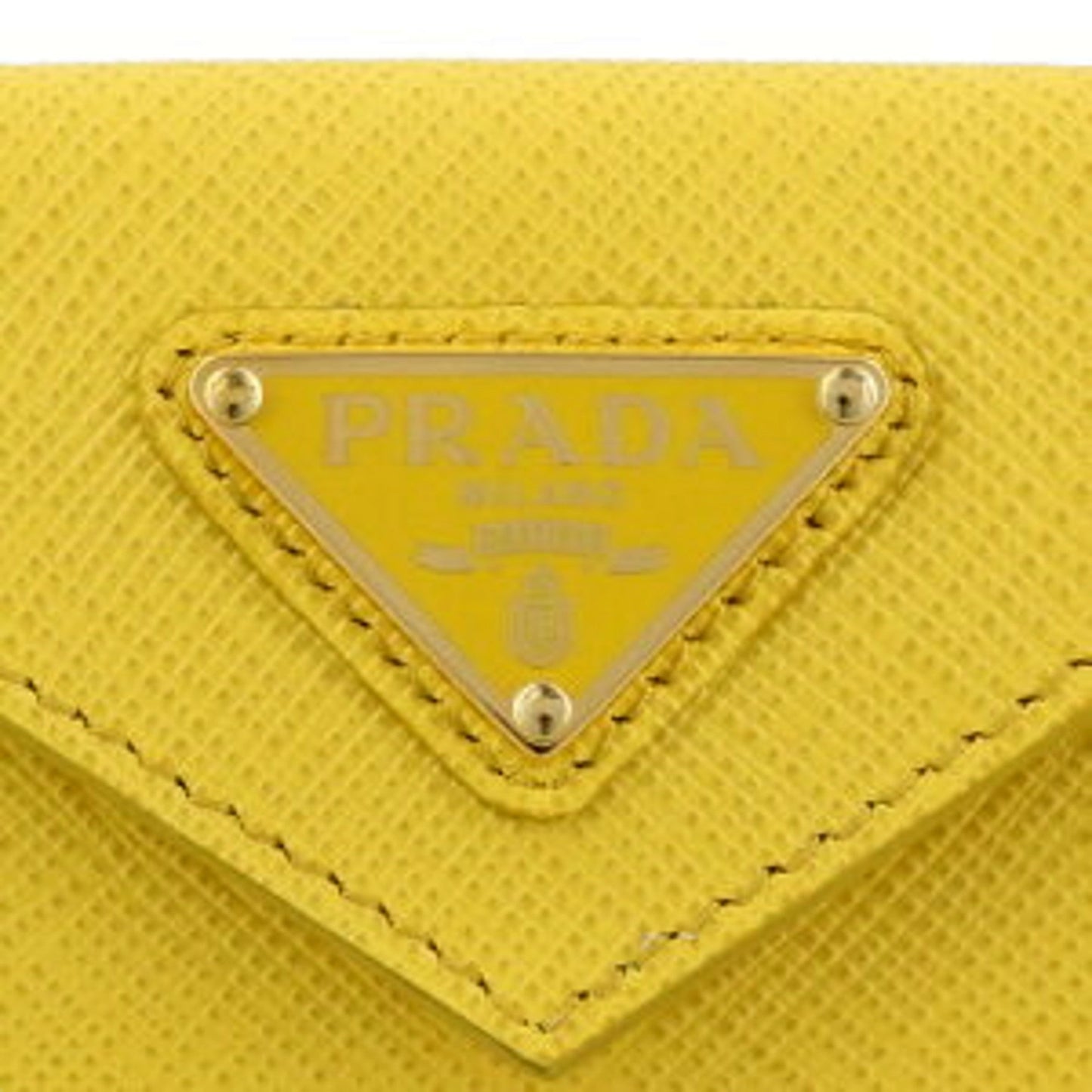 Yellow Trifold Wallet - Prada Saffiano Leather | Luxury & Functional - Shop Bags LLC