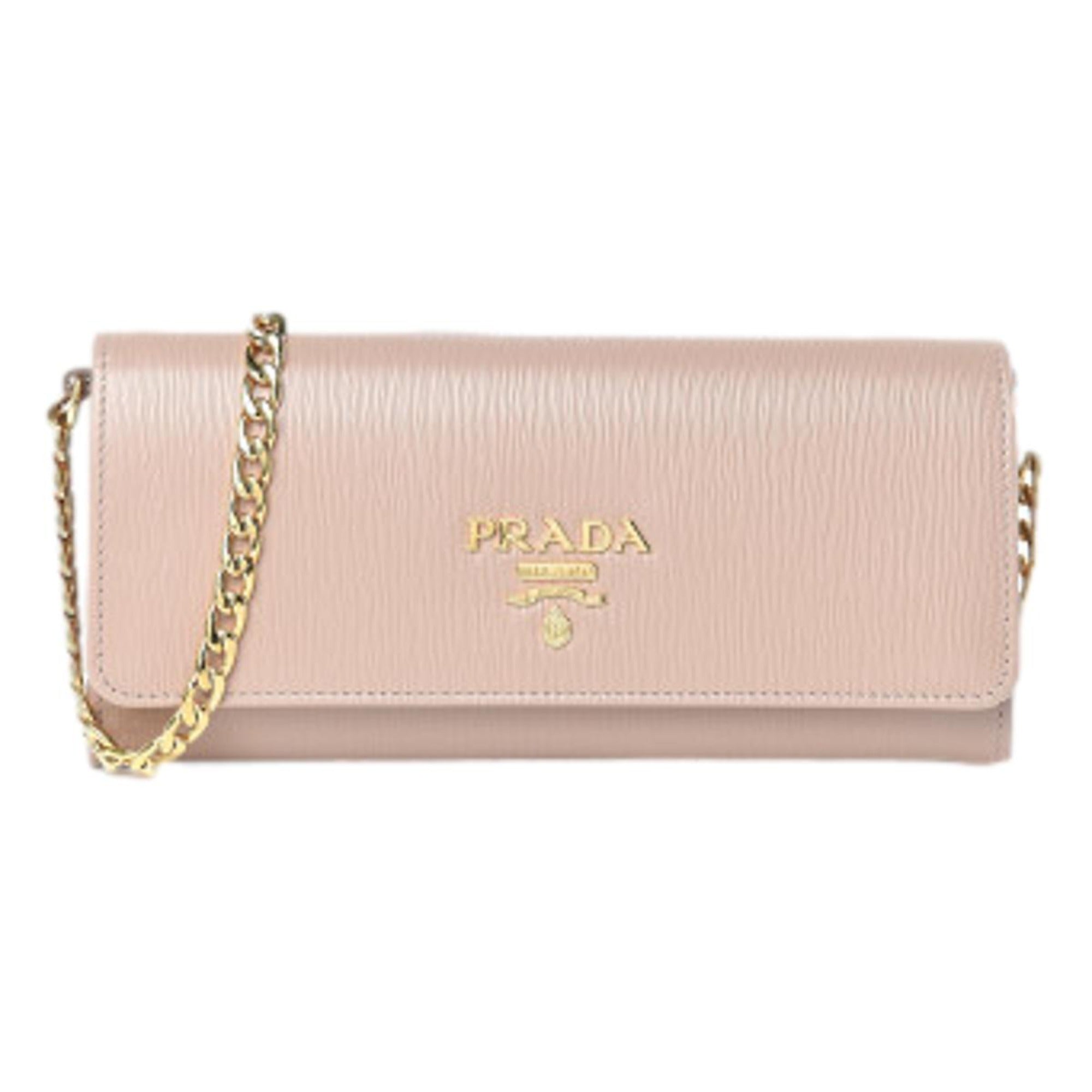 Prada Crossbody Bag & Leather Wallet - Chain Wallet in Cipria Beige