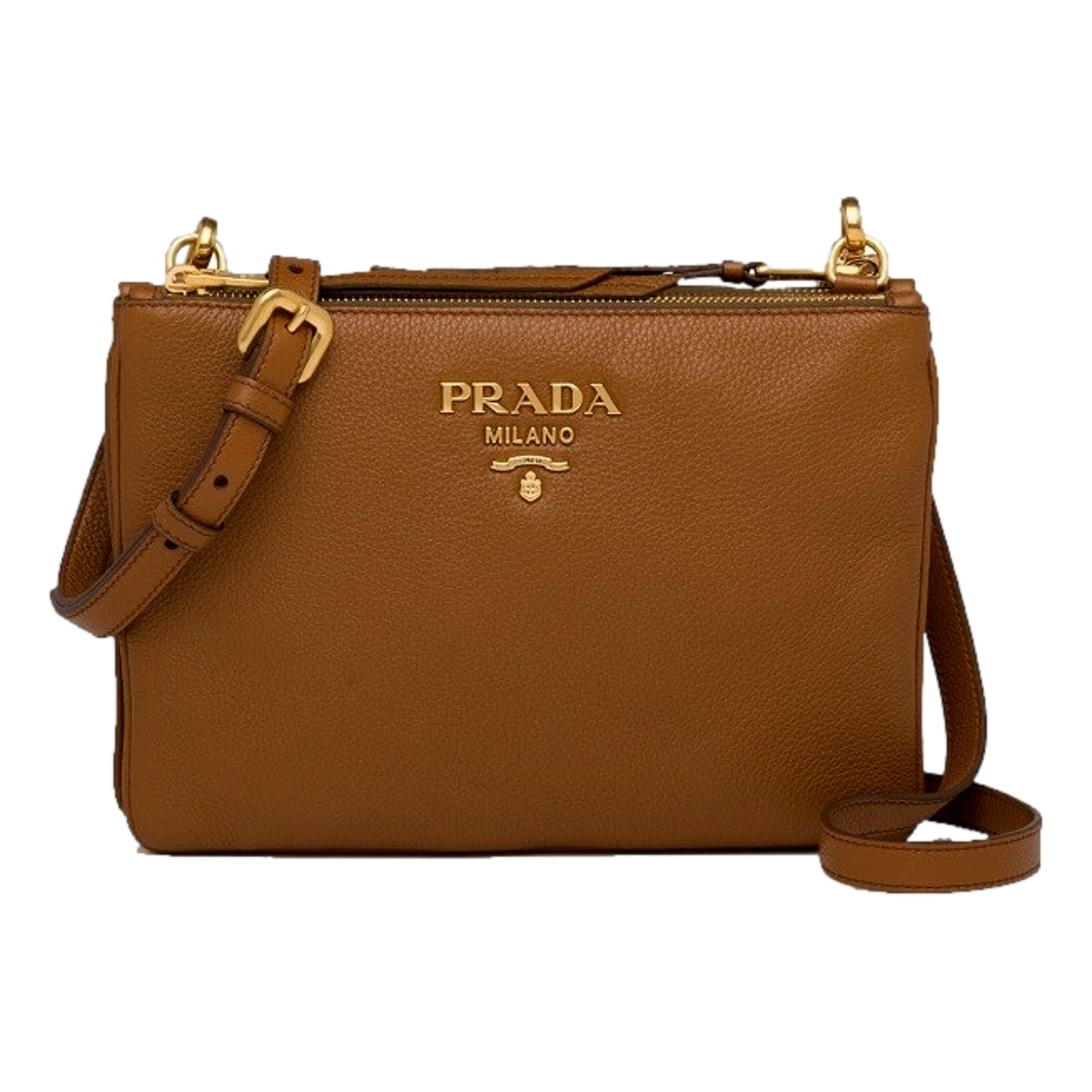 Prada Vitello Cannella Brown Crossbody - Elegance Meets Functionality