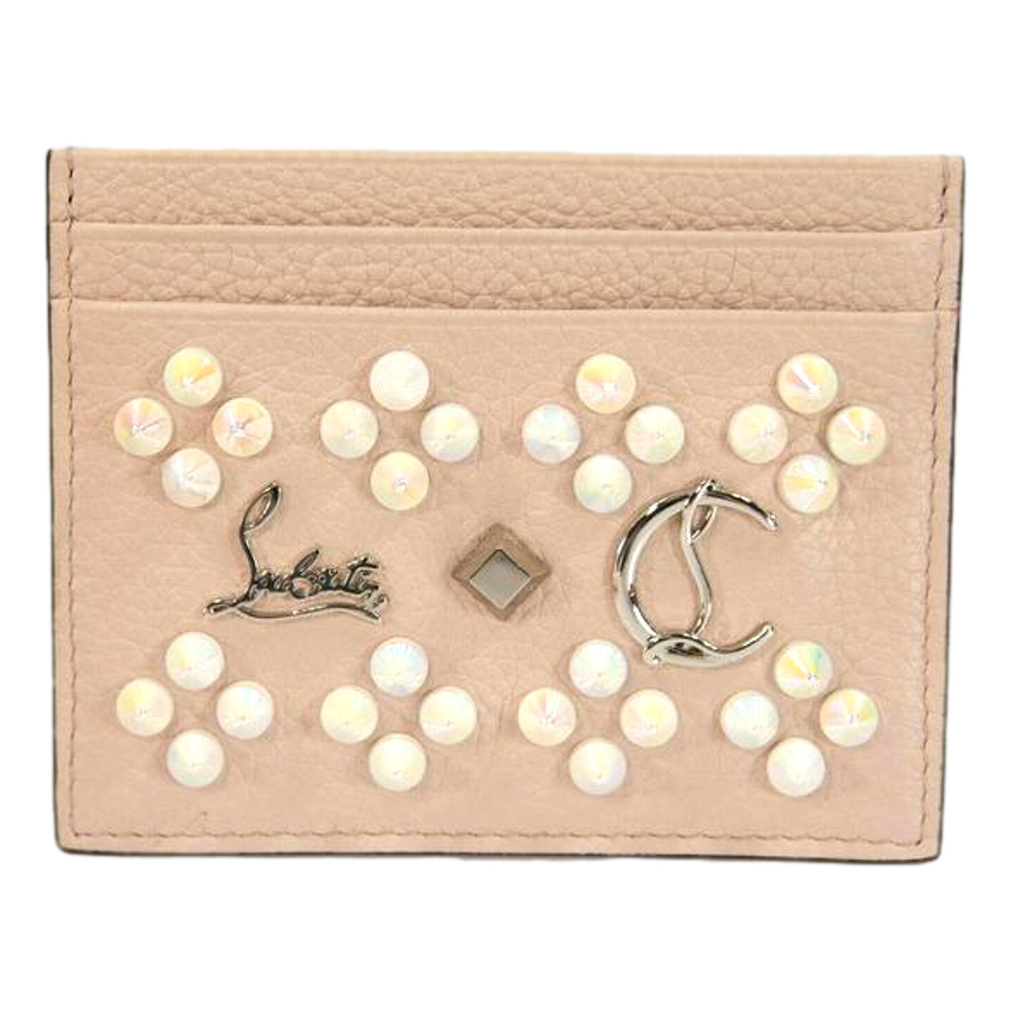 Louboutin Pink Leather Card Holder - Stylish & Elegant Accessory