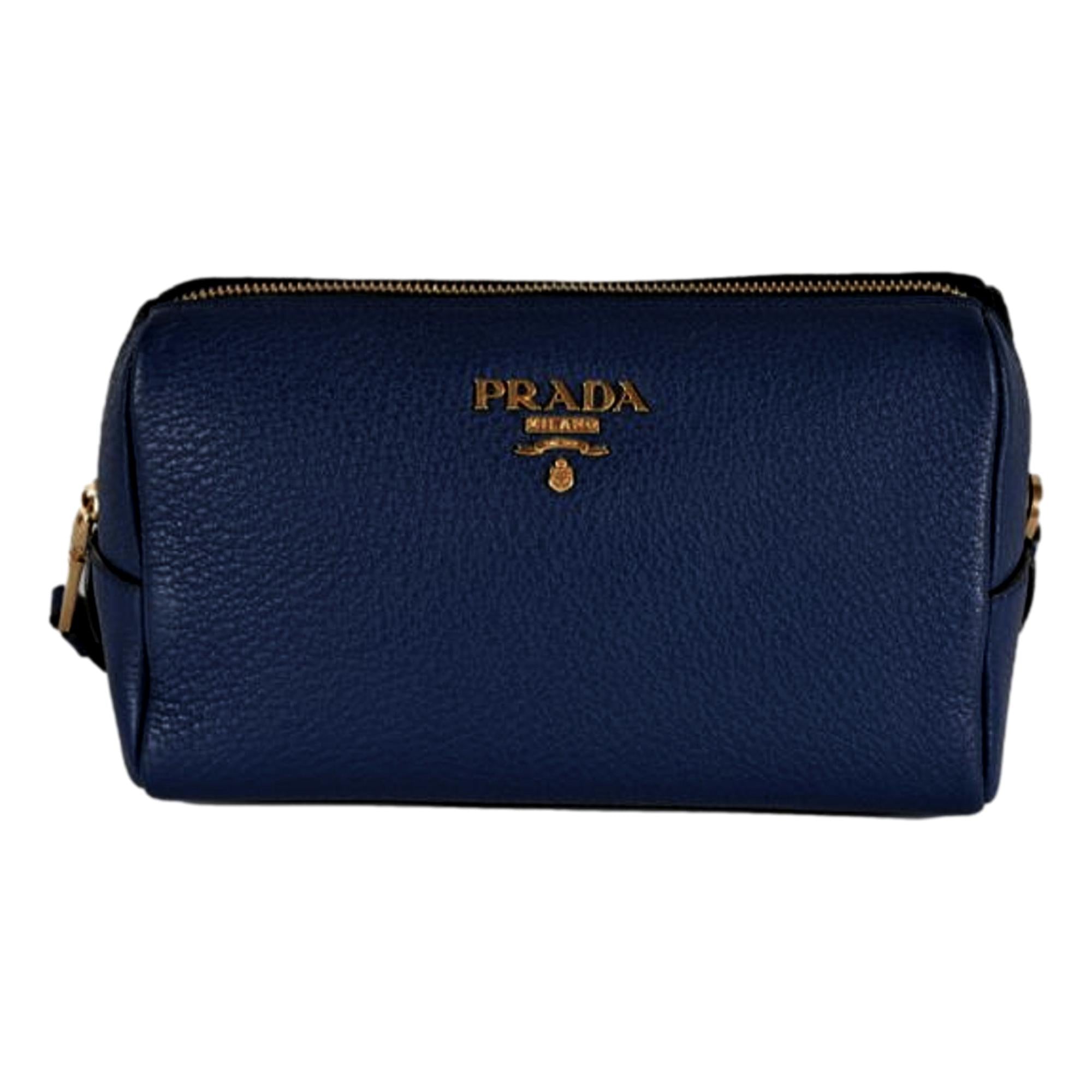 Chic Prada Navy Vanity Case: Elegance in Compact Design