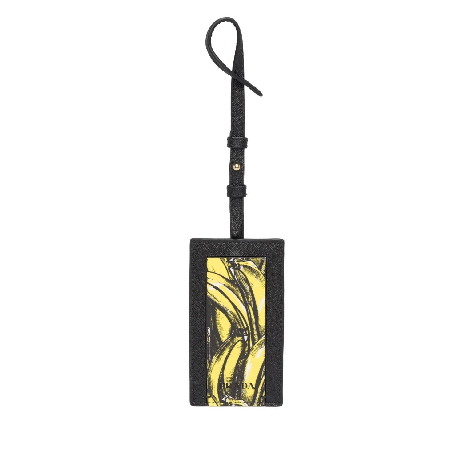 Prada Banana Leather Keychain: Stylish Luxury Name Tag