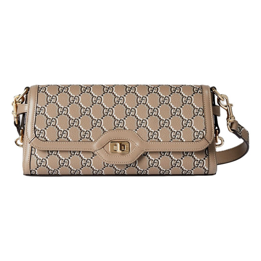 Featured image for Gucci Luce Optical Printed GG Leather Beige Shoulder Bag Review