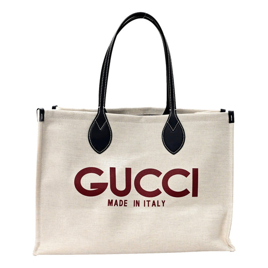 Featured image for Gucci Supreme Canvas Tote Review: Navy Logo Print