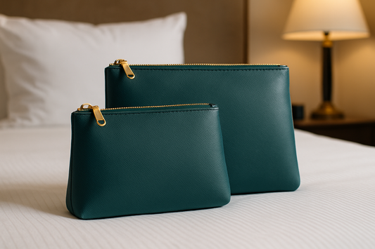 Teal Designer Pouches: Perfect Travel Companions