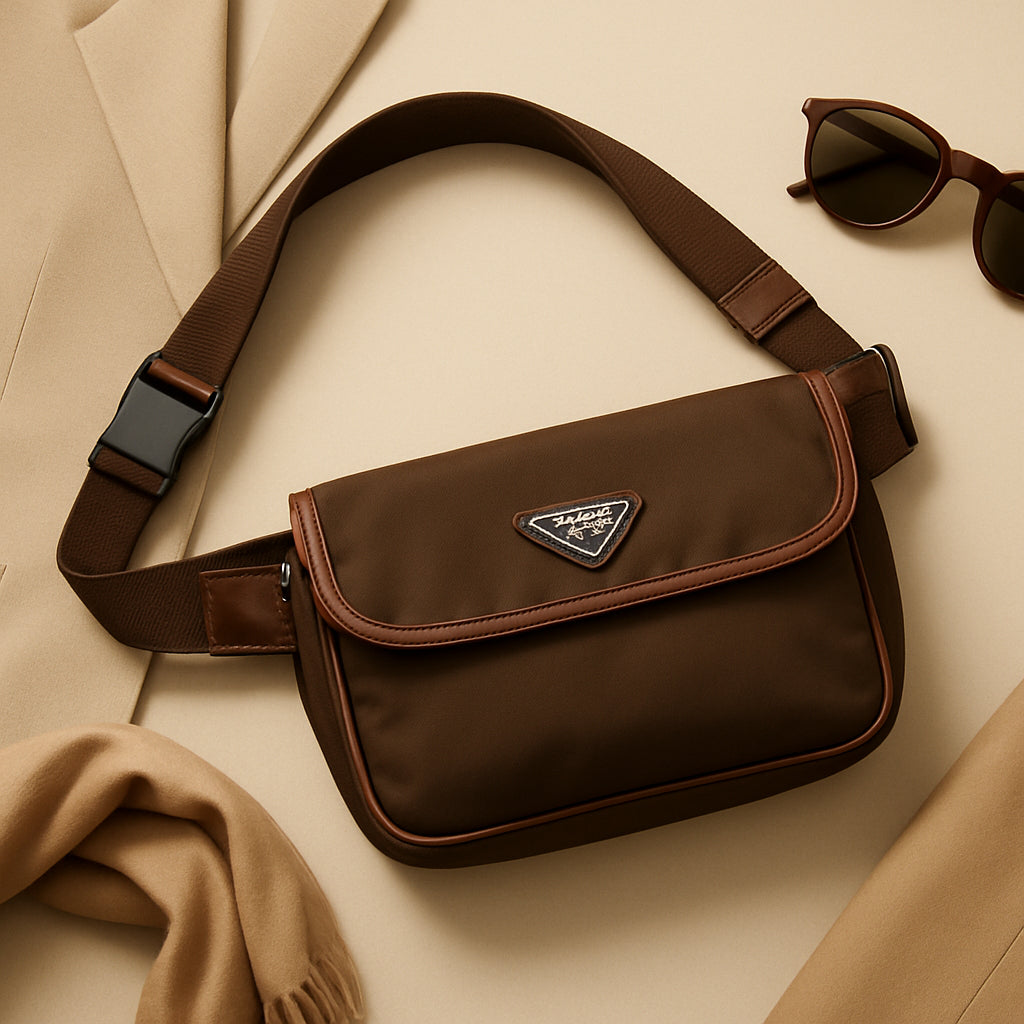 Featured image for How to Style a Prada Brown Nylon Leather Trim Belt Bag