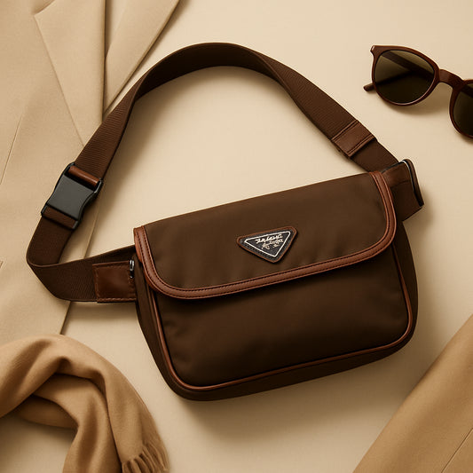 Featured image for How to Style a Prada Brown Nylon Leather Trim Belt Bag