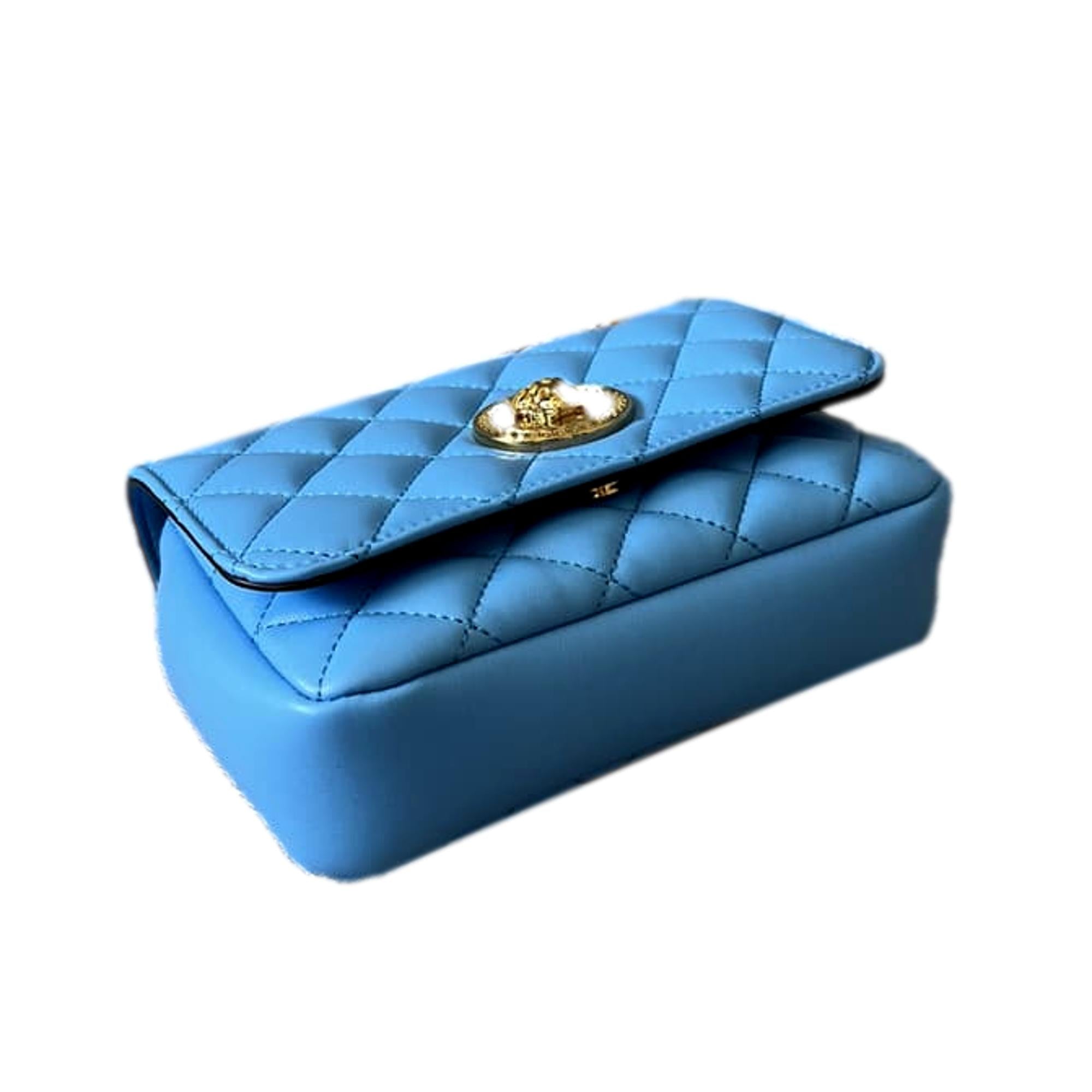 Luxurious Versace Leather Chain Crossbody - Style Meets Function