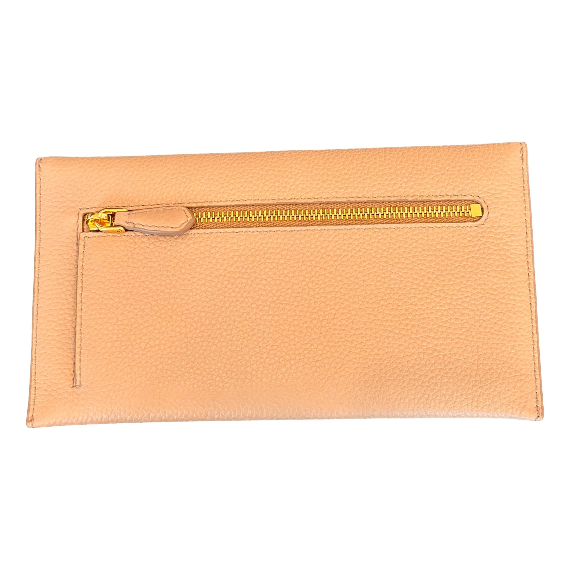 Prada Leather Envelope Wallet - Luxury Beige Wallet with Card Slots