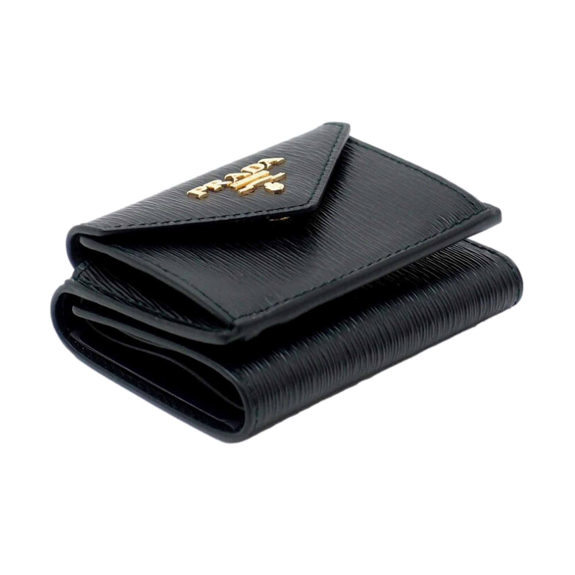 Stylish Prada Envelope Trifold Wallet - Compact & Elegant Accessory