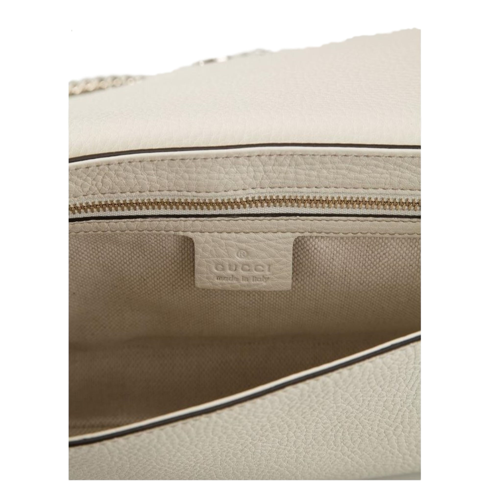 Gucci Soho Disco Crossbody - Ivory Elegance with Gold Chain