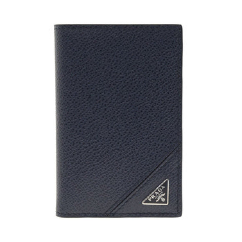 Prada Blue Leather Bifold Wallet – Sleek Style & Functionality