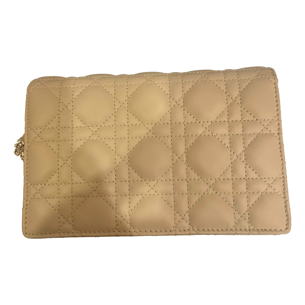 My Dior Daily Pouch: Elegant Beige Lambskin with Chain