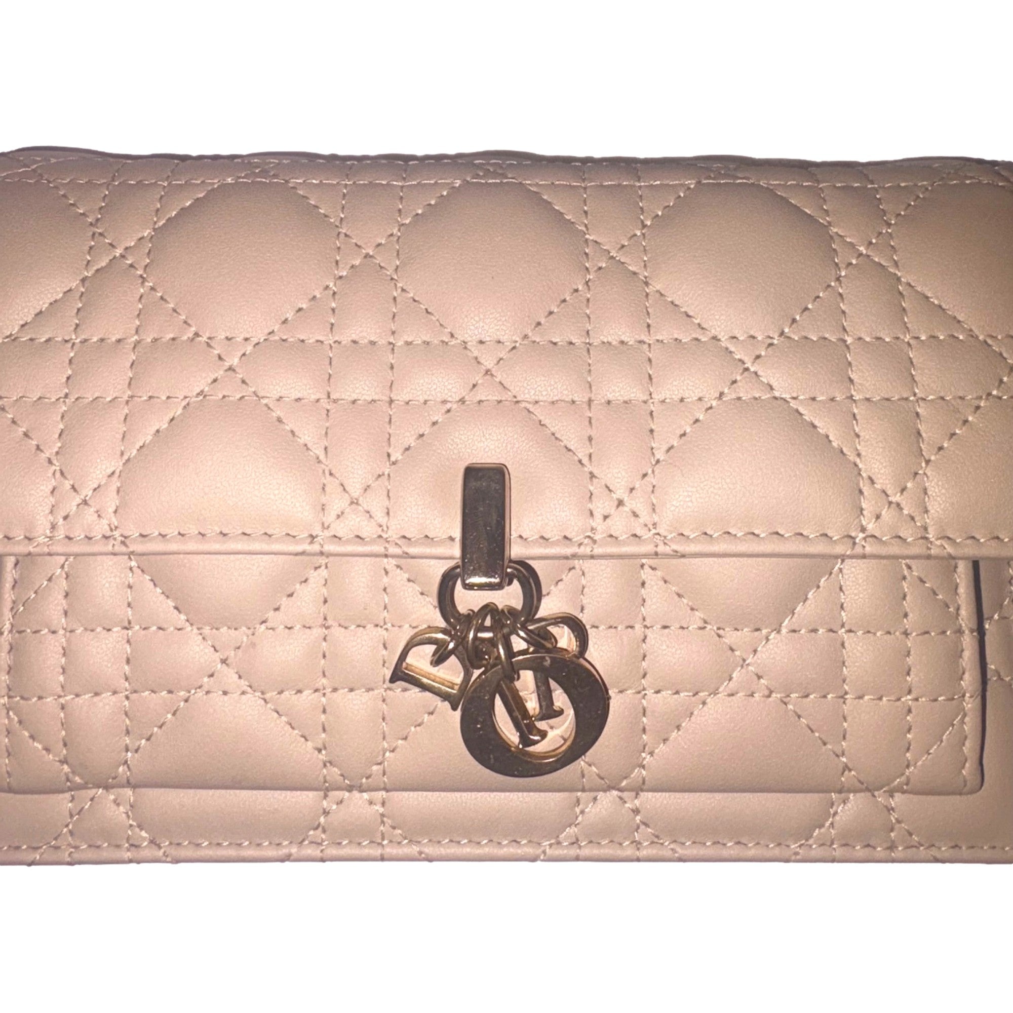 My Dior Daily Pouch: Elegant Beige Lambskin with Chain