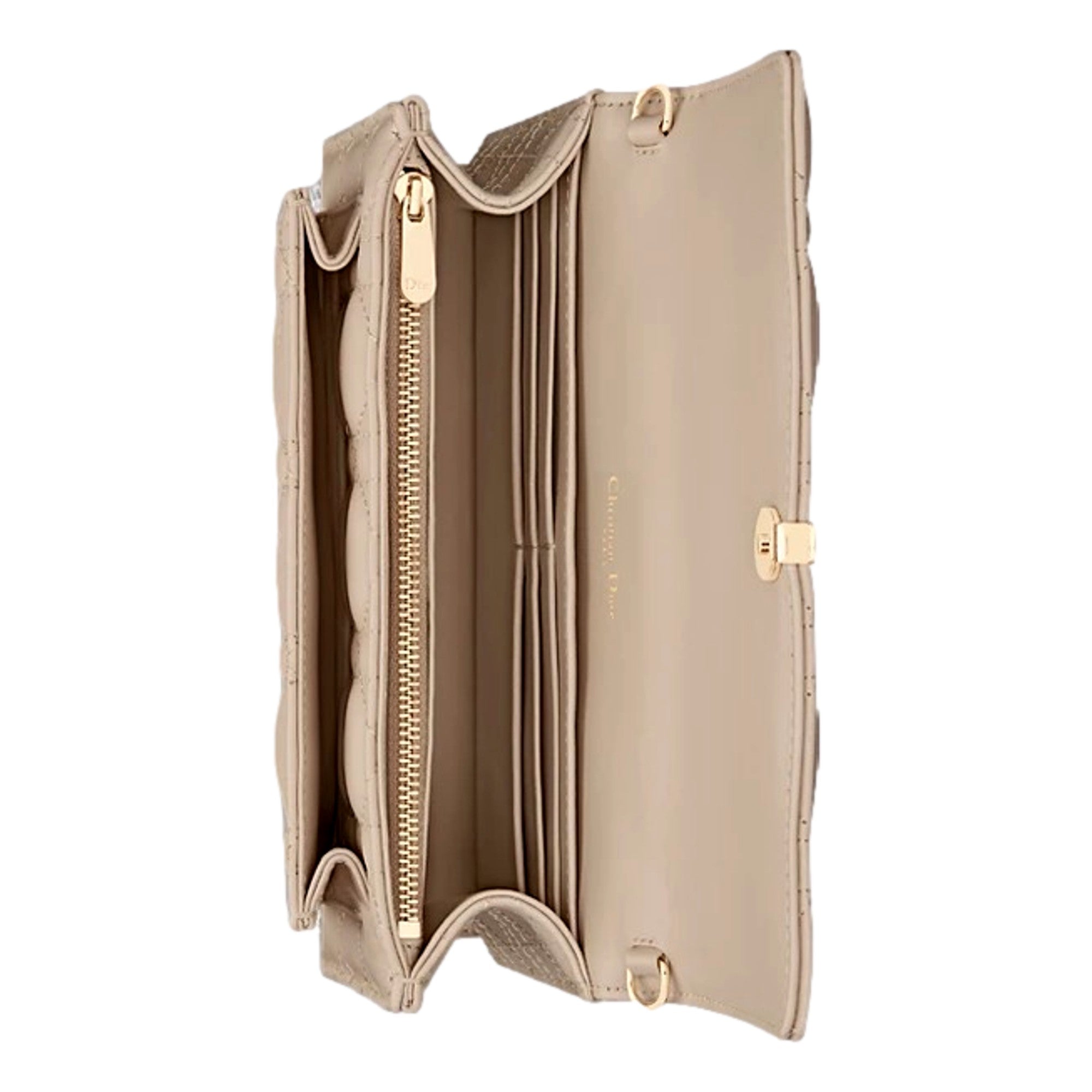 My Dior Daily Pouch: Elegant Beige Lambskin with Chain