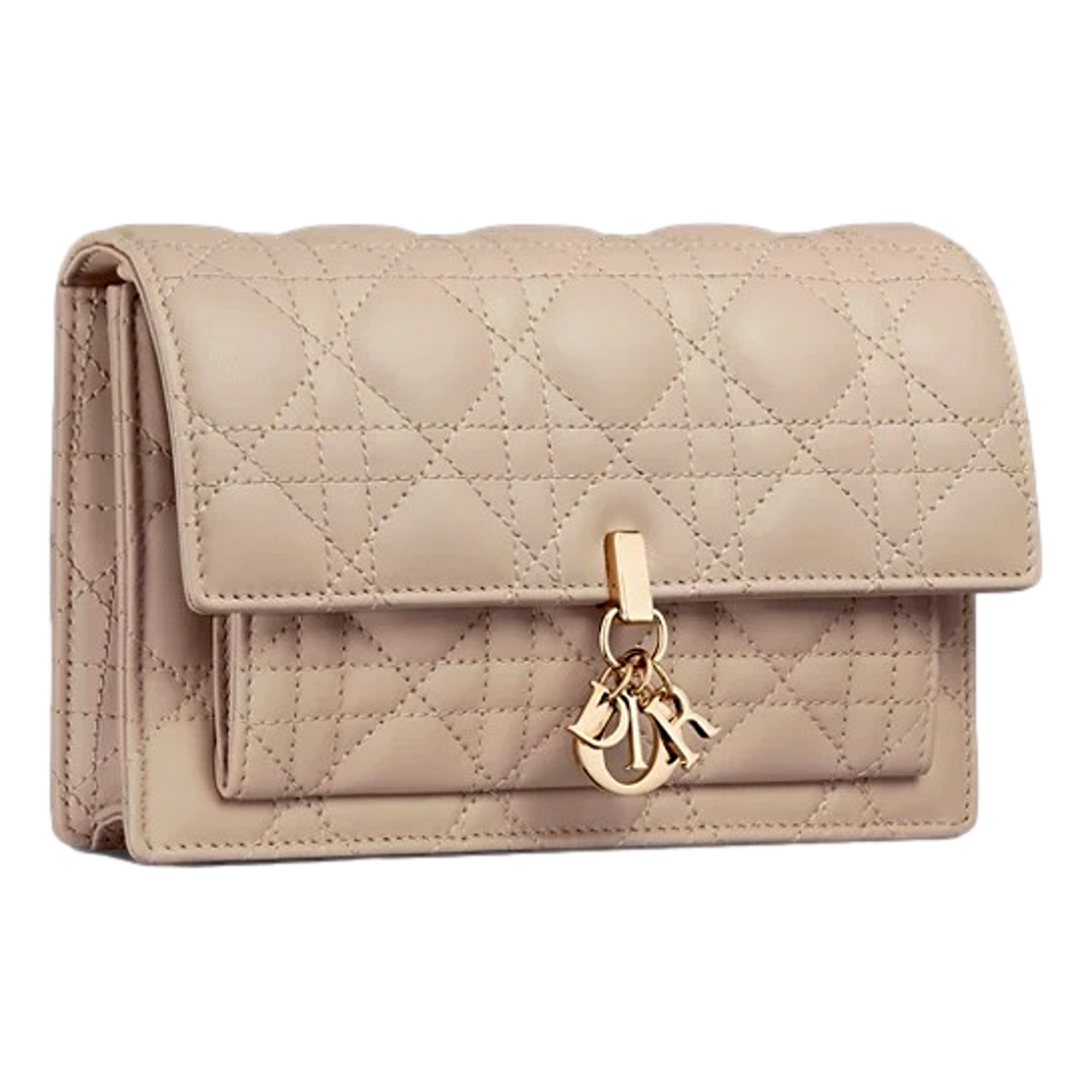 My Dior Daily Pouch: Elegant Beige Lambskin with Chain