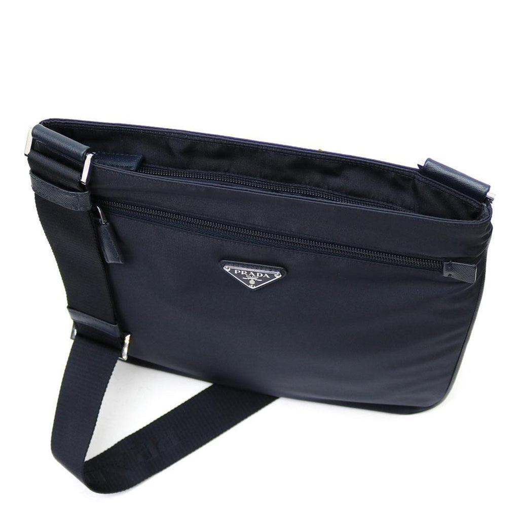 Prada Tessuto Saffiano Black Messenger Bag – Style Meets Functionality