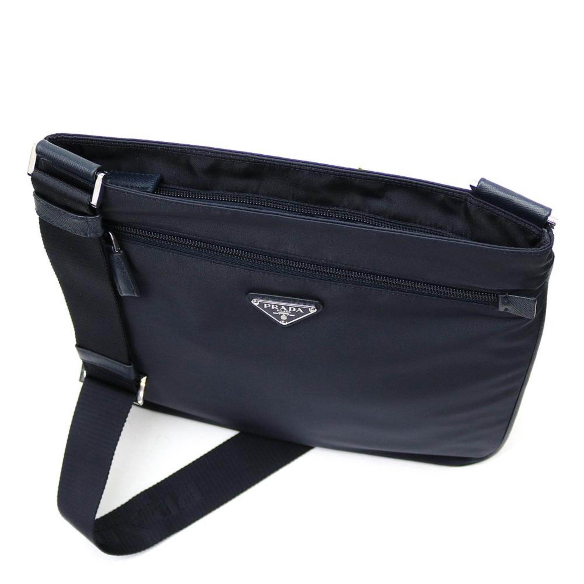 Prada Tessuto Saffiano Black Messenger Bag – Style Meets Functionality