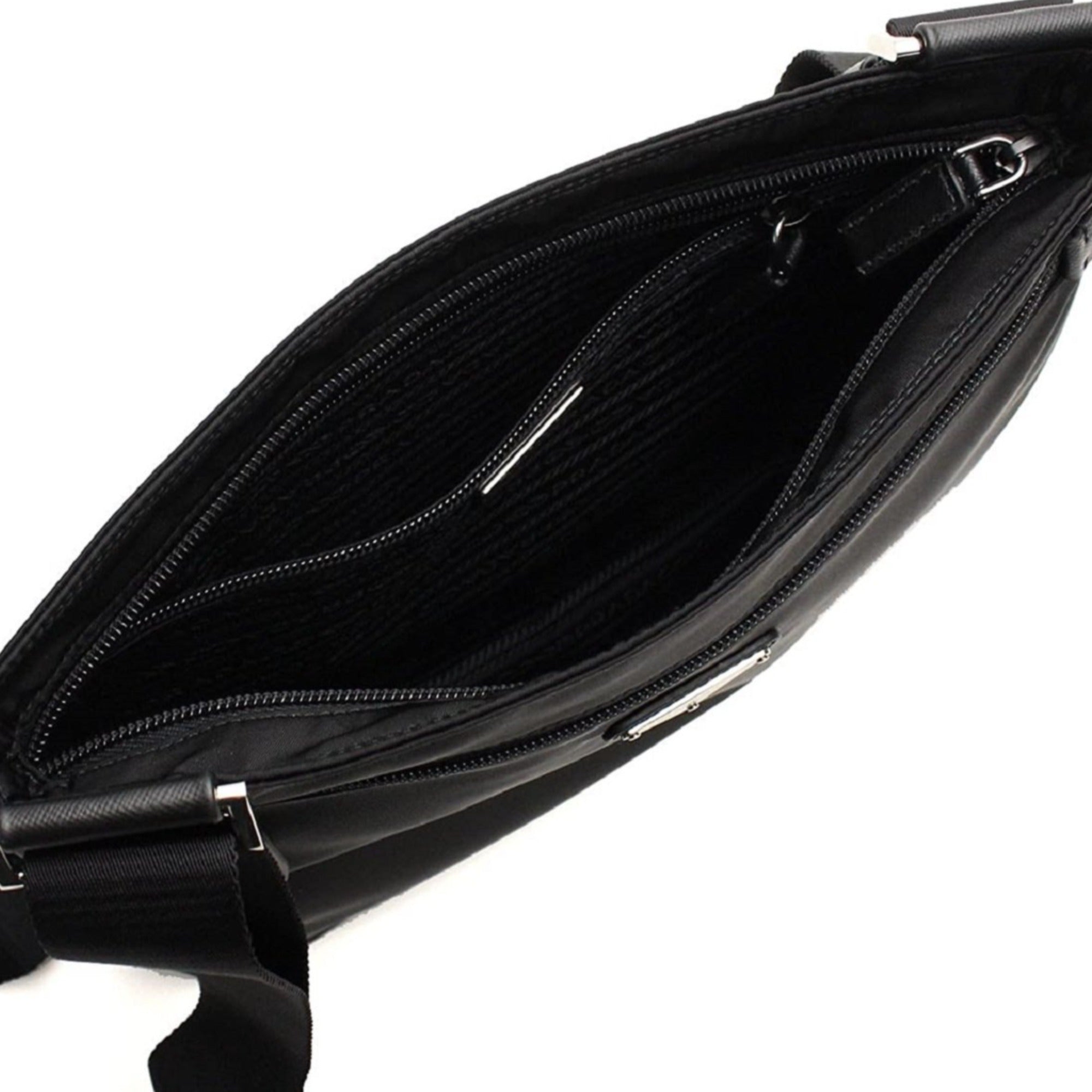 Prada Tessuto Saffiano Black Messenger Bag – Style Meets Functionality
