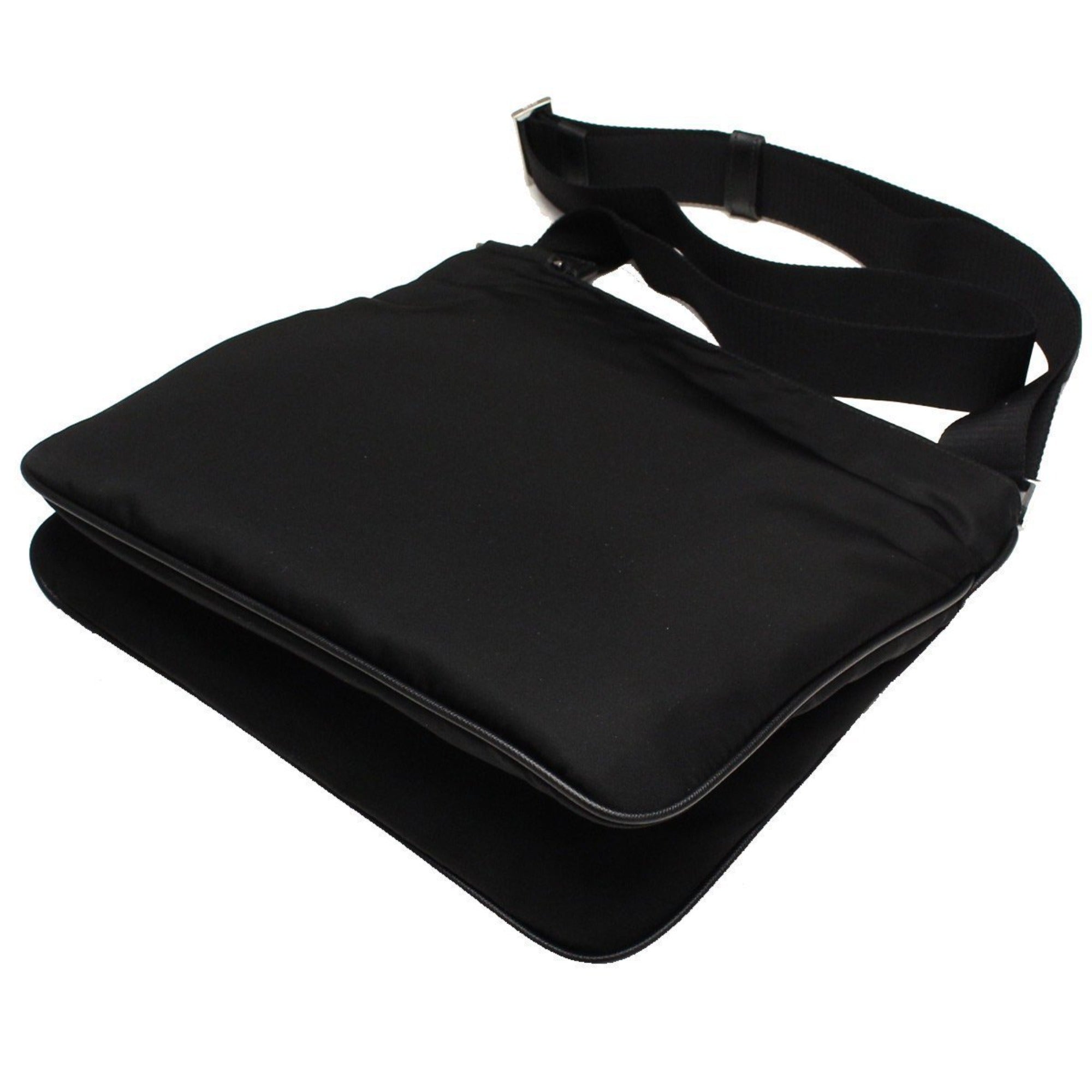 Prada Tessuto Saffiano Black Messenger Bag – Style Meets Functionality