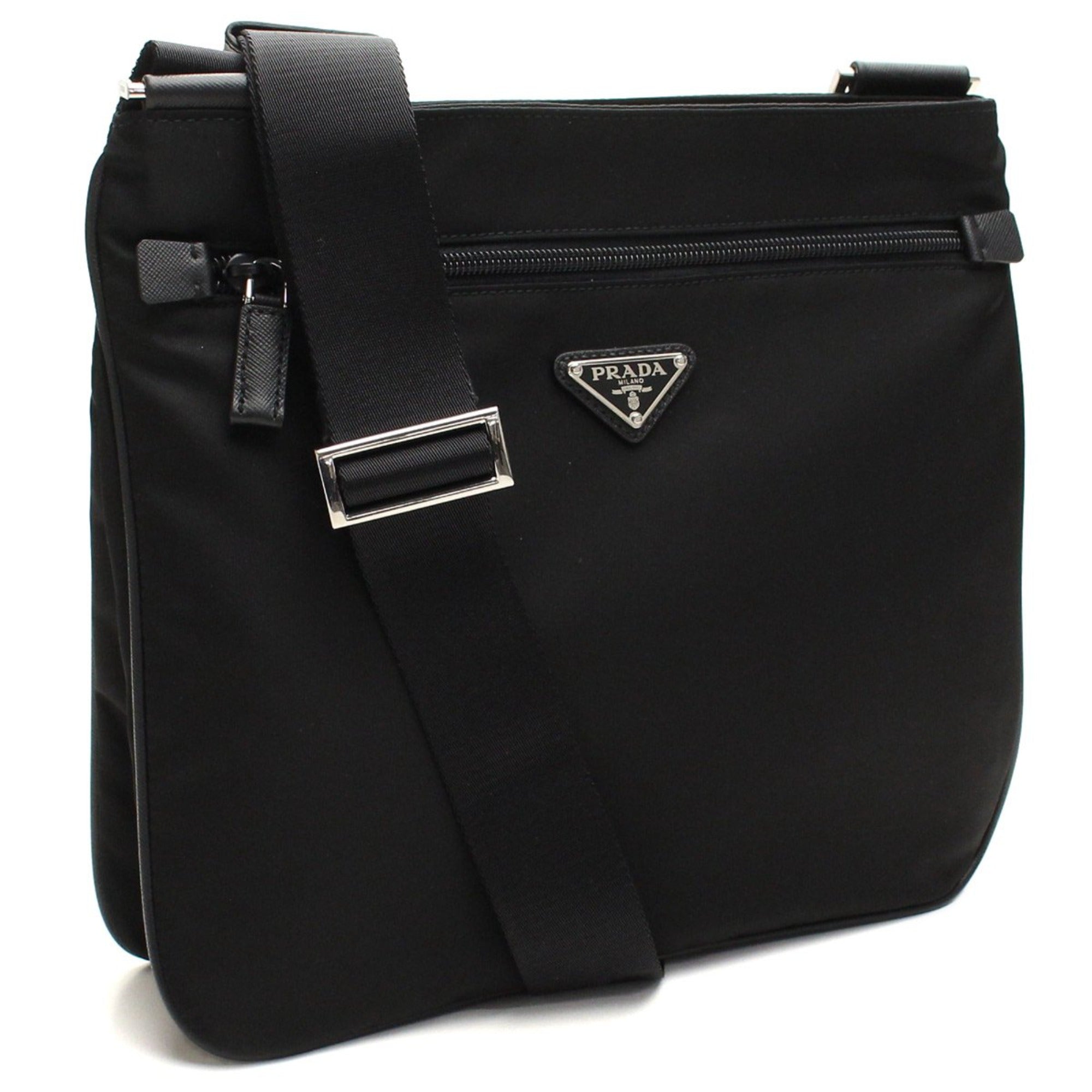 Prada Tessuto Saffiano Black Messenger Bag – Style Meets Functionality