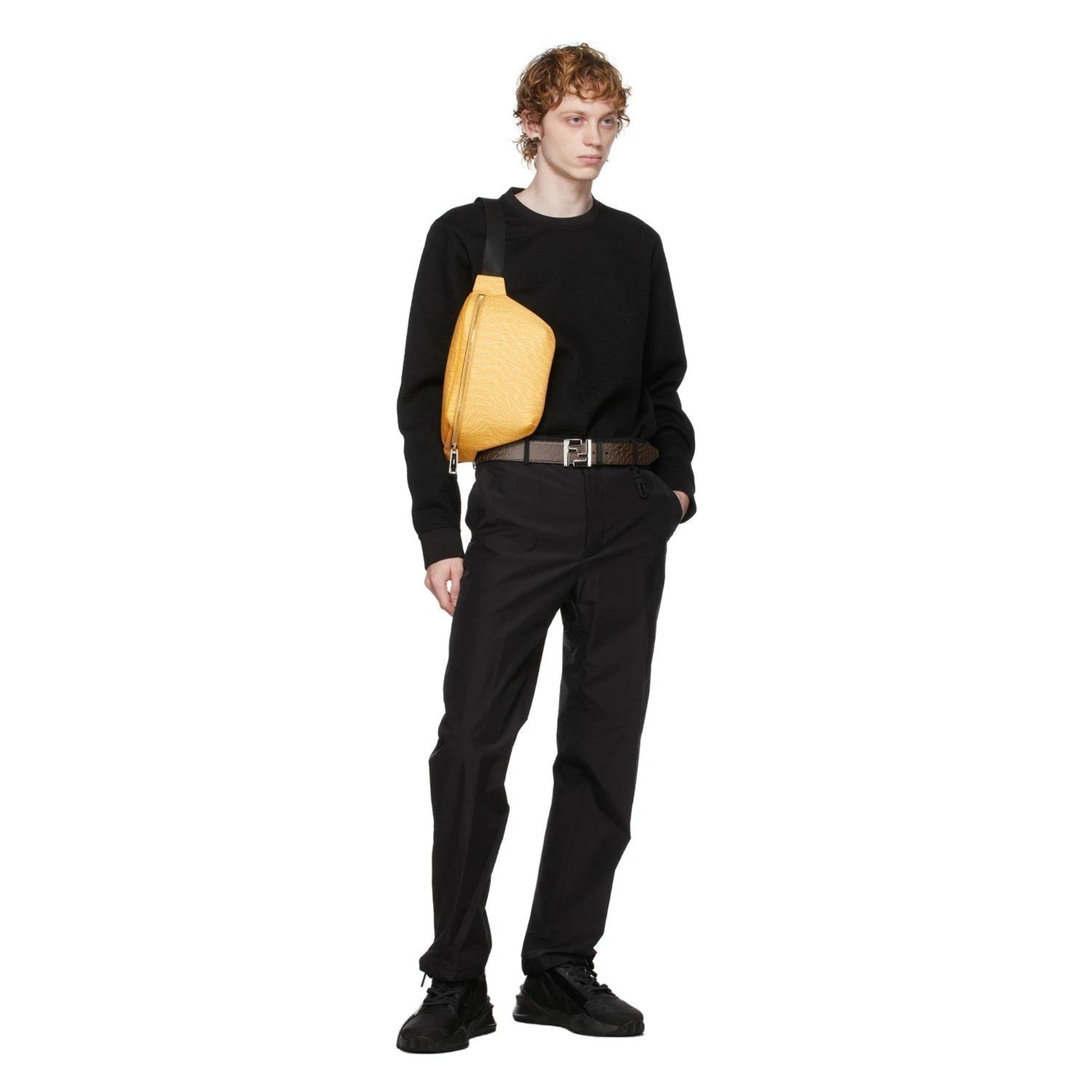 Fendi Mens Leather Belt: Stylish Vertigo Design Fendi Belt
