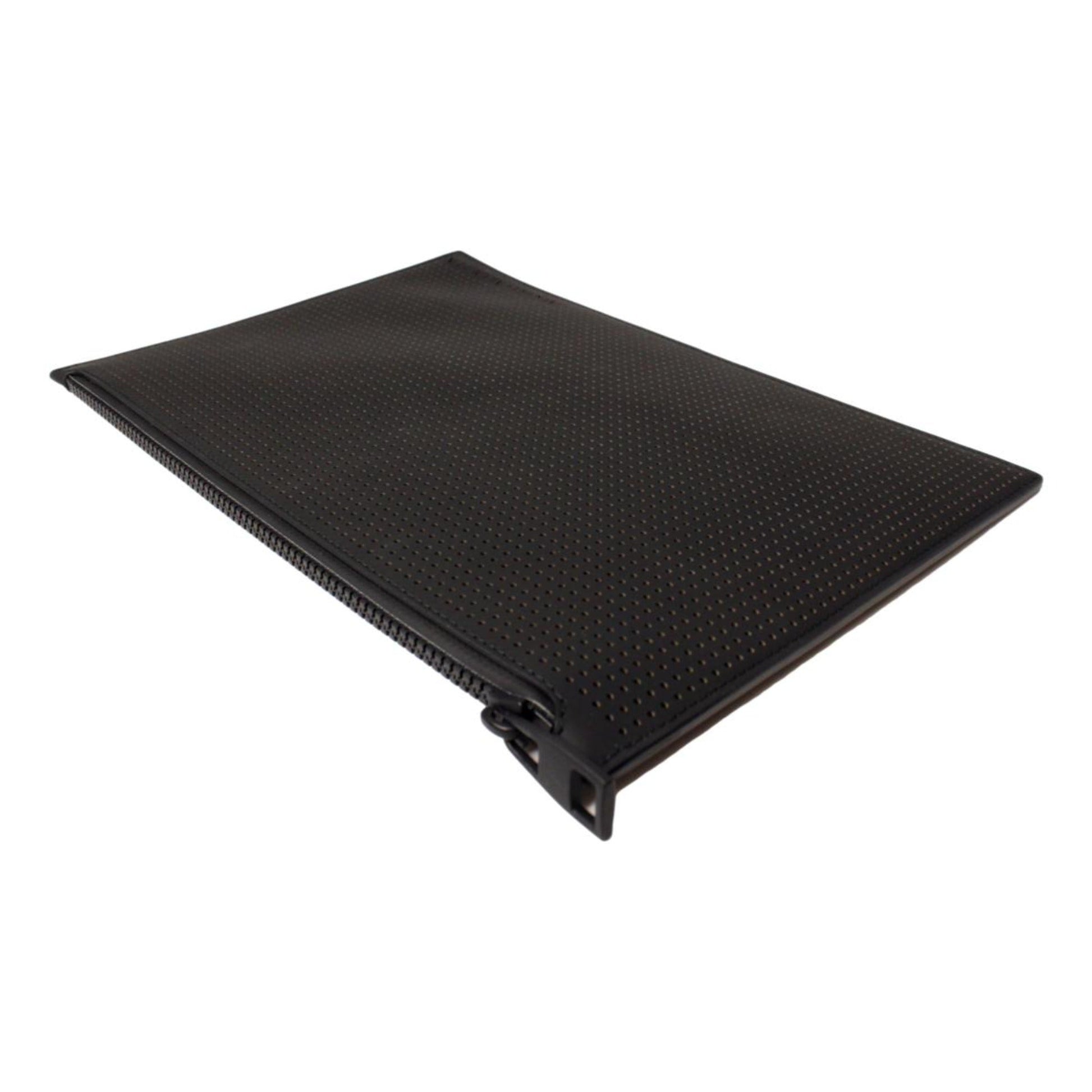 Alexander McQueen Black Leather Flat Pouch with Card Slots -   Shop Bags LLC 